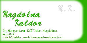 magdolna kaldor business card